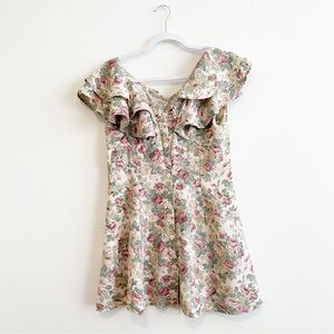 Vintage | Wet Seal Floral Print Button Front Ruffle Dress Sz Small